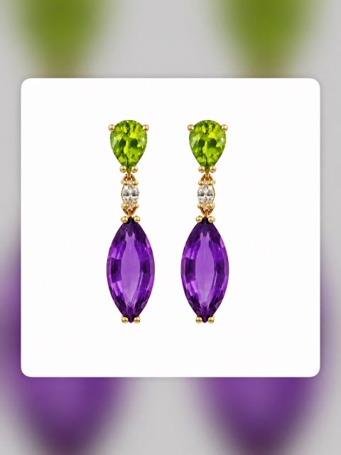 This pair quite literally came from a dream: vibrant shades of light green and deep purple that lingered long after waking.

Natural peridots paired with amethysts, handpicked from the beauty of Brazilian earth. Every turn invites a different play of color and light. 💚💜

If you’ve been dreaming of a jewel that’s uniquely yours, I’d love to hear your story and bring it to life.