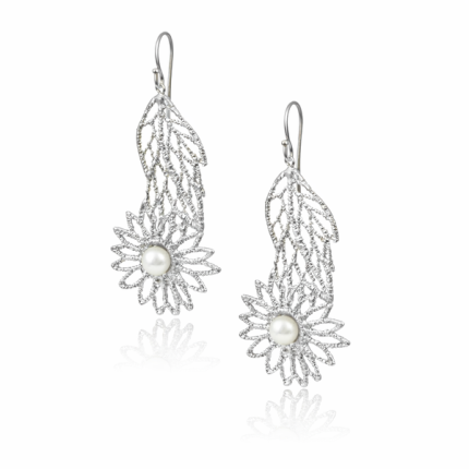 Margarita Silver Earrings - White Pearl