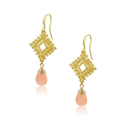 Orlisse Gold Earrings - Coral