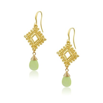 Orlisse Gold Earrings - Light Green