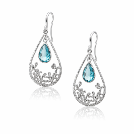 Celeste Silver Earrings - Aqua