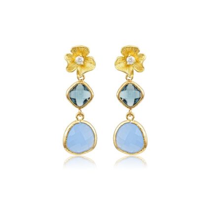 Romance Gold Earrings - Montana Blue
