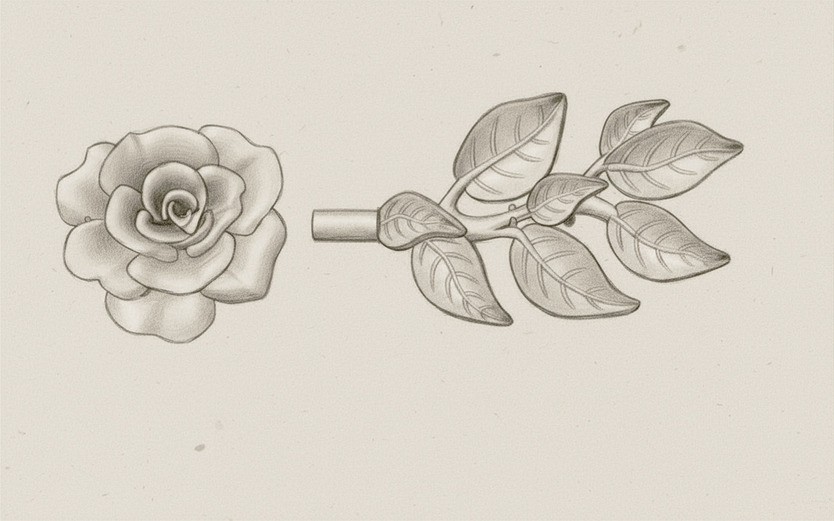 Initial bespoke jewelry design sketch